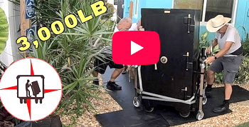 HOW TO PUT A 3,000LB GUN SAFE IN A VERTICAL POSITION, MOVE OVER GRAVEL, PAVERS, STEPS & INSTALLATION